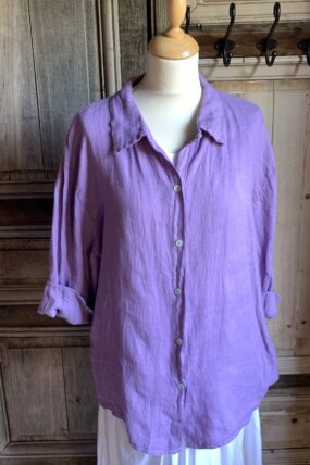 BB style Linnen blouse basic lila