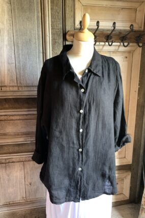 BB style Linnen blouse basic zwart
