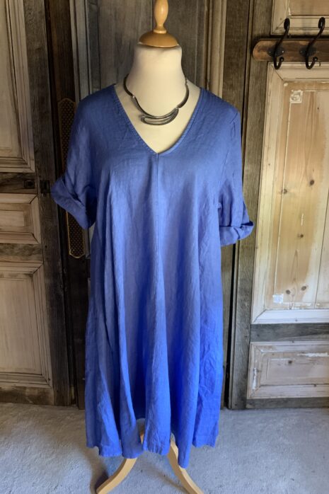 BB Style – Linnen jurk midi lavendel