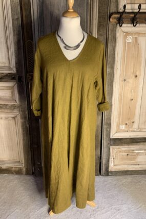BB Style - Linnen jurk - Geelbruin