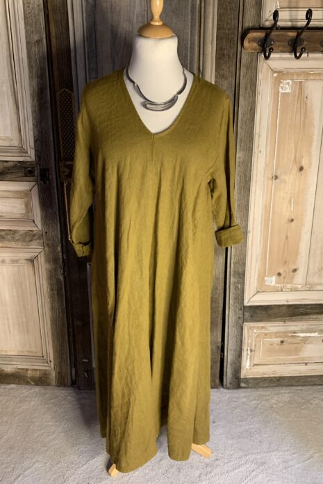 BB Style – Linnen jurk – Geelbruin