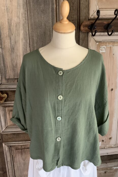 BBstyle blouse jasje katoen legergroen