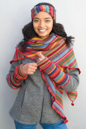 Invero - Merino driehoekige doek Tiziana 100% wol - Bunt