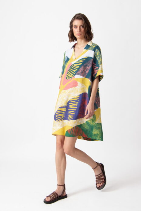 IVKO - V-hals jurk - maximalist tropics pattern - Afbeelding 2