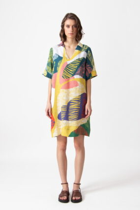 IVKO - V-hals jurk - maximalist tropics pattern