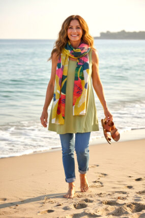 IVKO - Sjaal - Maximalist tropics pattern - Yellow