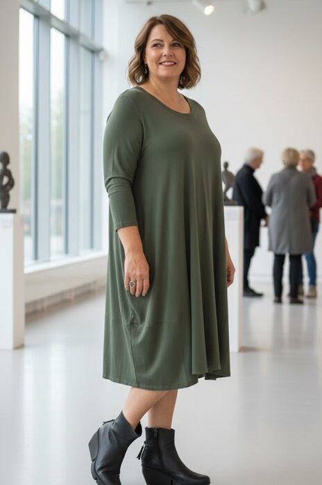 Sinne – Jurk Basic – Army groen