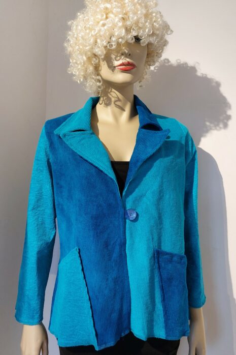 Liz & Joe – Ribfluweel jasje – Blauw – Turquoise