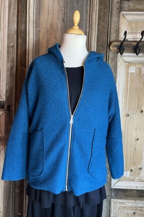 MB style - Jasje wol met rits - Petrol blauw