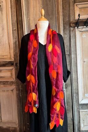 MooiVilt - gevilt sjaal op zijde - Rood/Oranje*