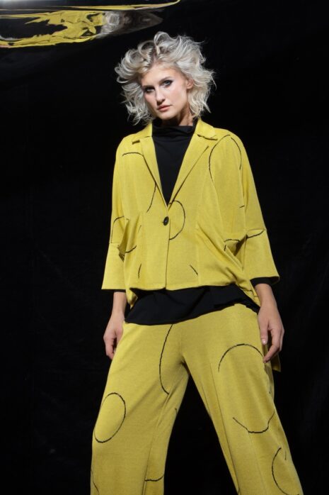 Ozai N Kü – Broek met cirkelprint 766027 – Lemon