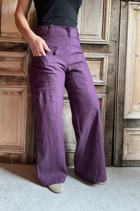 HeArt - Triangel broek linnen - Purple