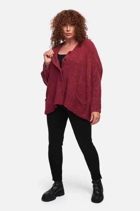 Amandine – Vest wijd kort – Plum