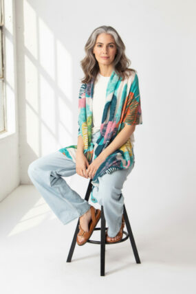 IVKO - Sjaal - Maximalist tropics pattern - Aqua