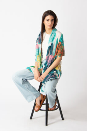 IVKO - Sjaal - Maximalist tropics pattern - Blauw